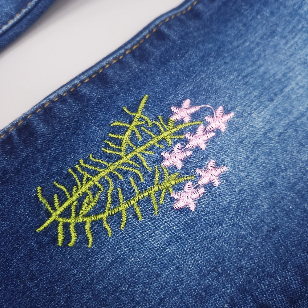 3-16T Teenager Clothing Girls Jeans Stretchy Soft Denim Pants Cute Embroidery Butterfly Kids Girl Trousers Children Clothes 6789