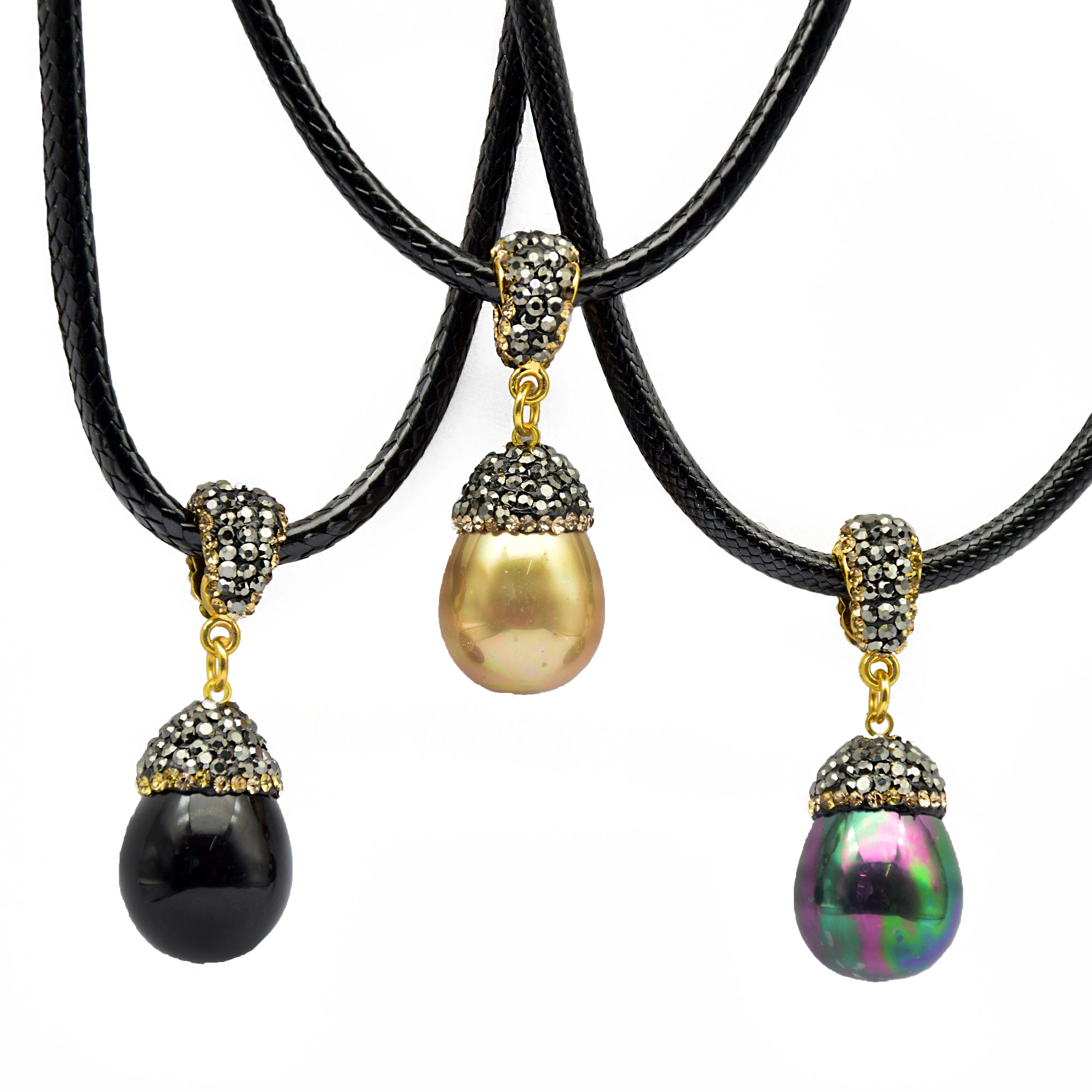 YM SHIPIN shell necklace women water drop pendants leather rope chain necklace men necklace 2019 boho jewelry trendy