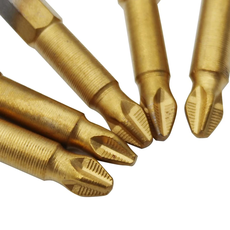 5Pcs/Set Titanium coated Anti Slip Phillips 1/4\