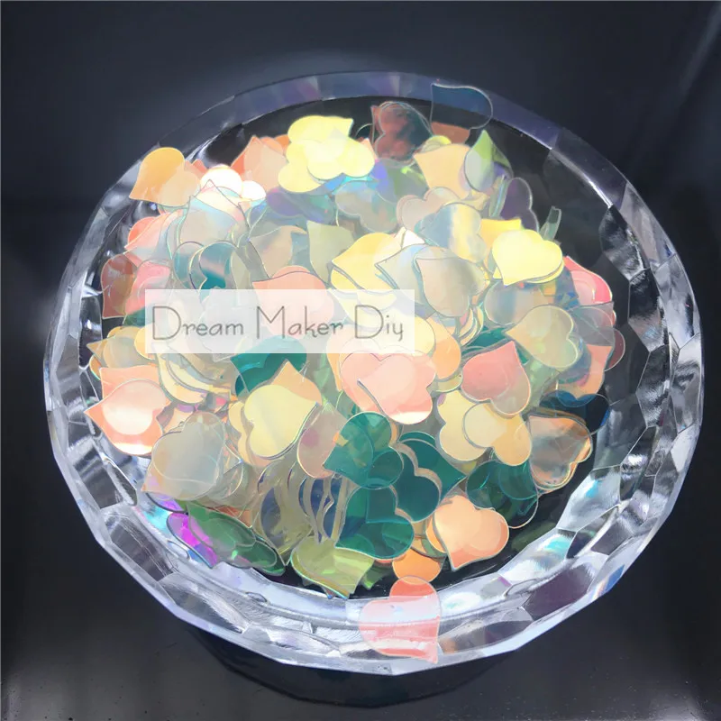 

500g 6mm/8mm Transparent Heart Loose Sequins Glitter Paillette Sewing,Wedding Craft DIY Garment Accessorie Nail Beauty