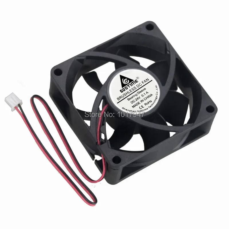 2Pieces LOT Gdstime Durability 24V 2Pin 7025s 70mm x 25mm 7cm Brushless DC Cooler Cooling Fan