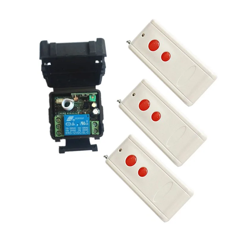 Smart Home DC 12V/24V 10A 1CH Wireless RF Radio Light Switch Remote Control Transmitter Receiver 315MHZ 433.92MHZ