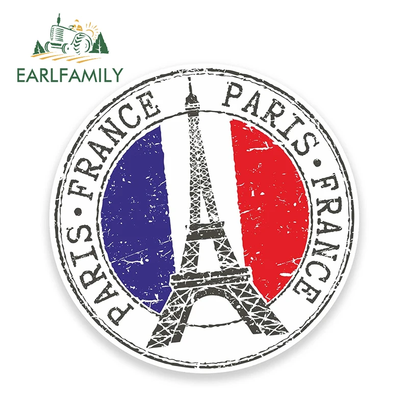 EARLFAMILY 13cm x 13cm FRANCE CITY OF LOVE PARIS Vinyl Sticker Helmet Bumper Laptop Car Styling Decal Waterproof Car Sticker