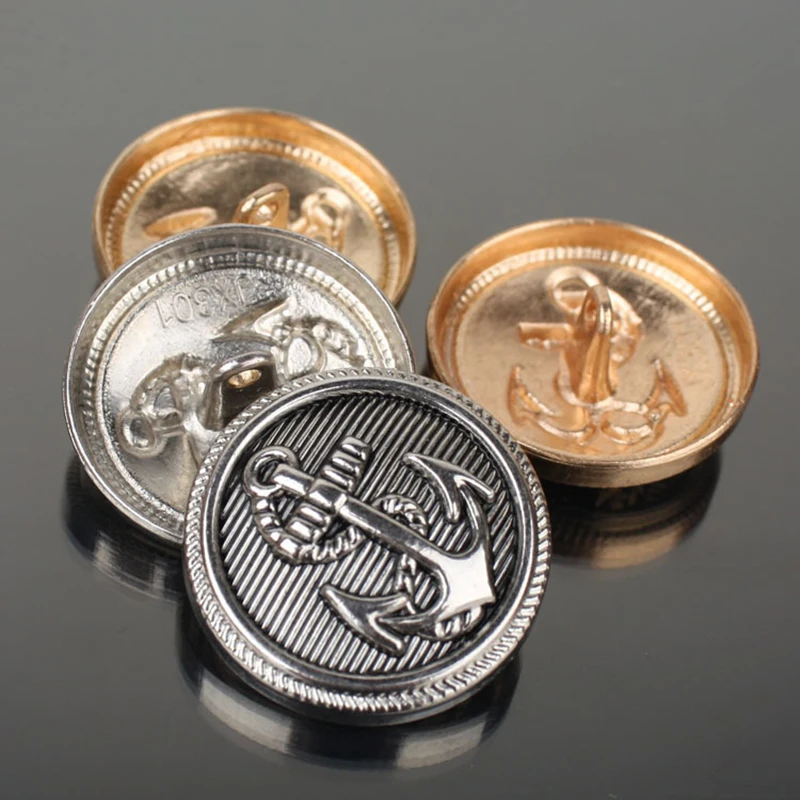 

Metal Buttons for Clothing Coat Button Anchor Golden Retro Brass Suit Clothes Jeans 100 pcs/lot