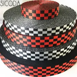 SICODA Heavy duty tessitura di nylon forte legame nastro cinghia del sacchetto checker stile 2.8/3/3.8/5 cm 5 metri