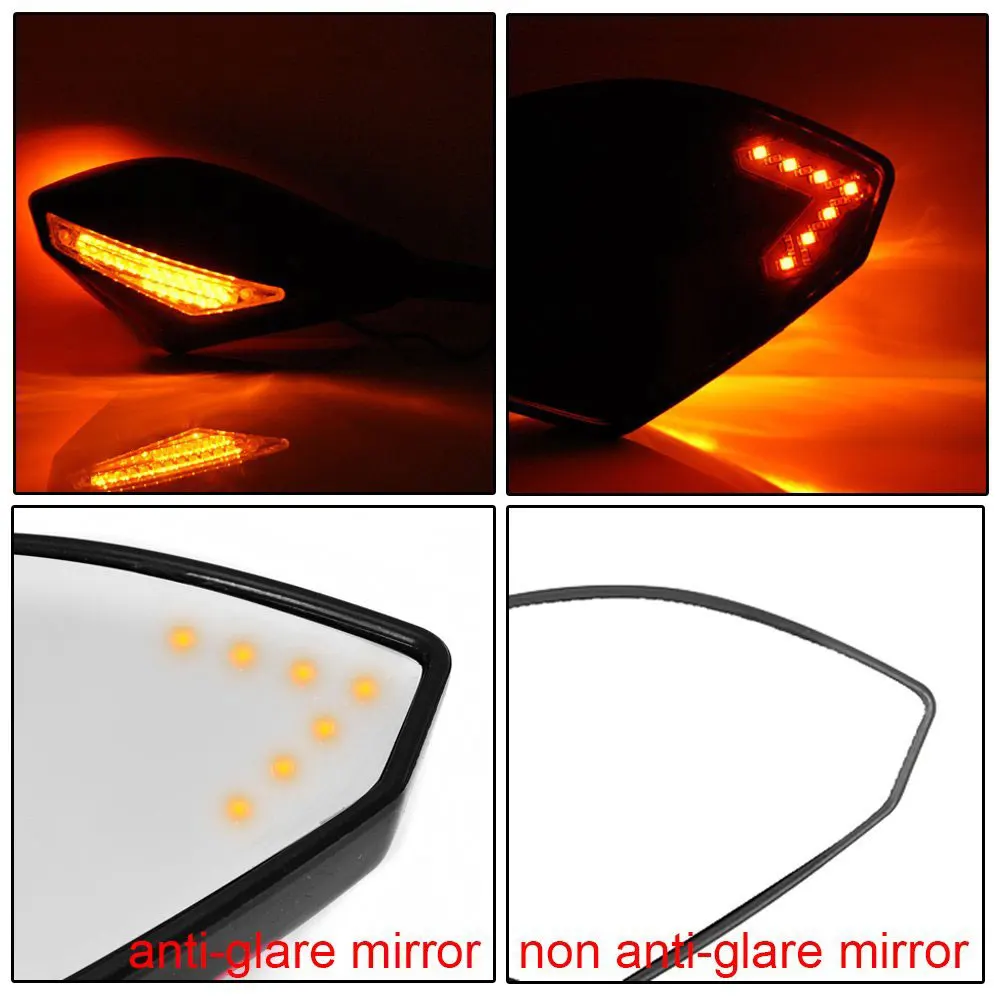 LEDS Arrow Turn Signal Integrated Rearview Sport Mirror For Suzuki GSF600S GSF1200 1200S BANDIT Motorcycle Mirror