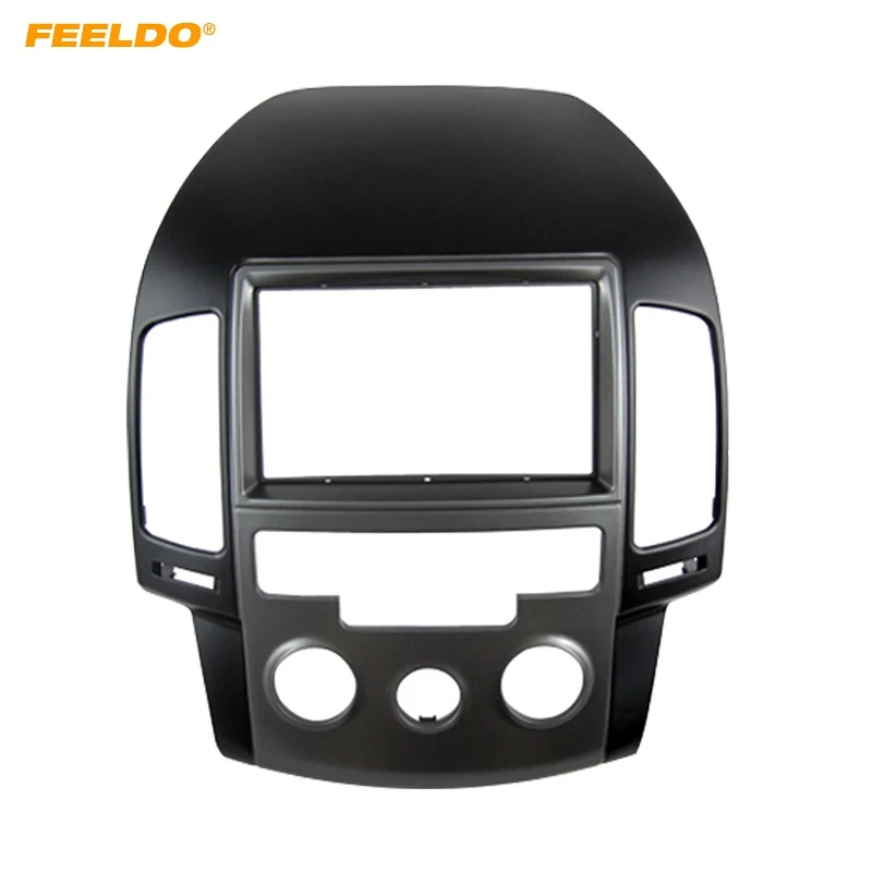 

FEELDO Car 2Din Radio Fascia Frame for Hyundai I-30 2009 Manual AC LHD Korean Stereo Face Panel Dash Trim Kit #HQ5143