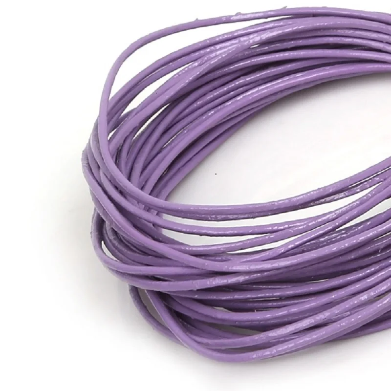 جديد وصول 1 ملليمتر 5 متر الحقيقي جلدية حبال حبل مستدير سلسلة الحبل ل سوار ذاتي الصنع & قلادة مجوهرات حرفة صنع