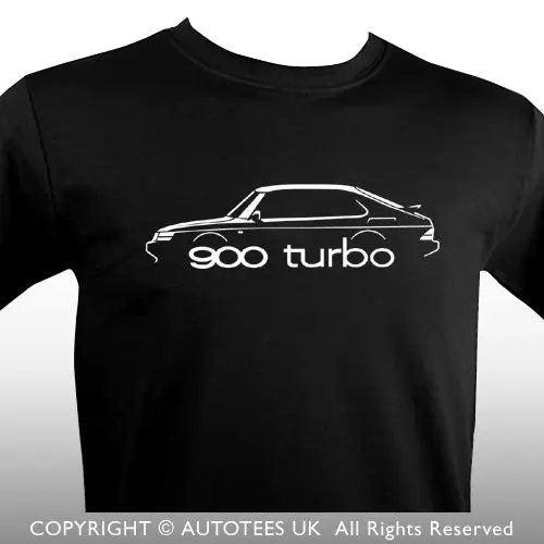 Saab 900 Turbo Classic Car T-Shirt - Autotees Summer Fashion Teen Male Short Sleeve Pattern O-Neck Hipster T Shirt Custom