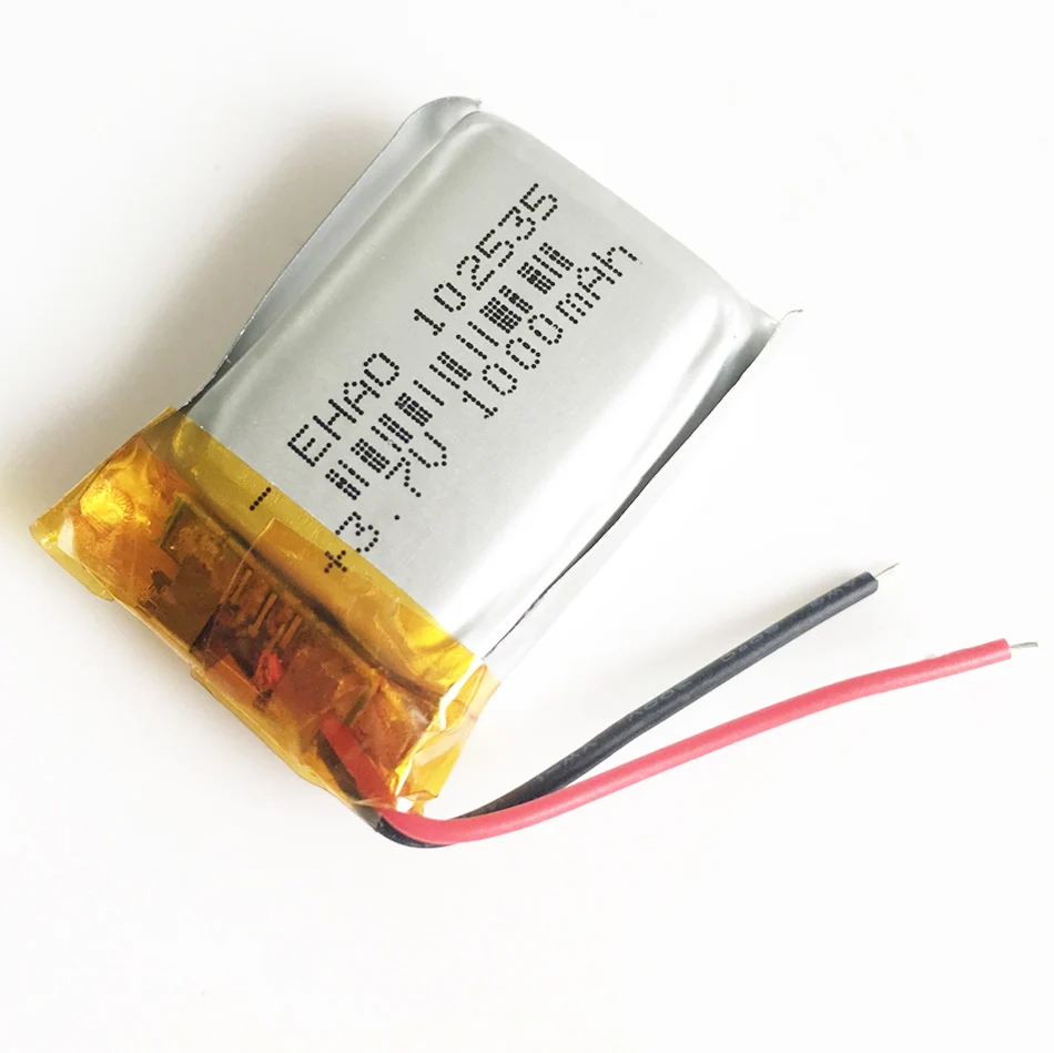 10 PCS 3.7V 1000mAh Bateria recarregável LiPo de polímero de lítio 102535   Para mp3 dvd blutooth alto-falante gravador fone de ouvido e-books