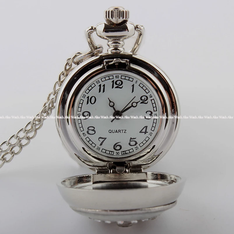 Retro Antique Bronze Silver Quartz Pocket Watch Vintage Crystal Necklace Pendant Chain Women pocket fob watches Relogio De Bolso