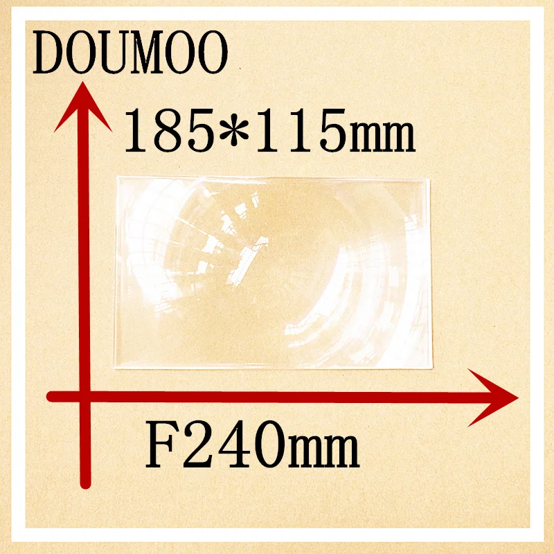 free shipping 1 pcs / lot size 185*115 mm Focal length 240 mm Acrylic fresnel Lens Rectangle Optical PMMA Plastic fresnel lens