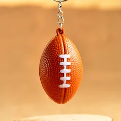 3pcs/lot Jewelry football rugby cell basketball rugby football keychain American football key chain ring small gift