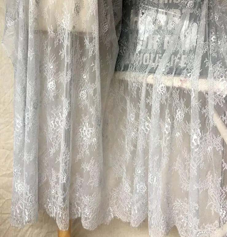3 mt/teile Exquisite Frankreich Wimpern Spitze Stoff Weiß Handgemachte Diy Vorhang Dekorative 150 CM Breite Kleidung Zubehör RS122 – Detail 23