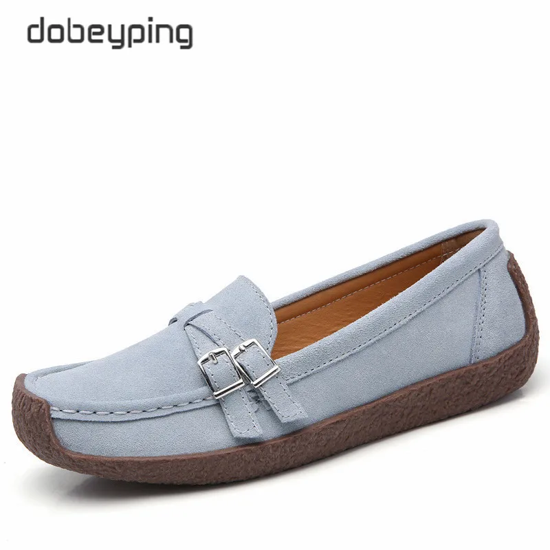 dobeyping New Spring Autumn Woman Shoes Genuine Leather Women Flats Casual Women\'s Loafers Buckle Female Shoe Low Heel Footwear