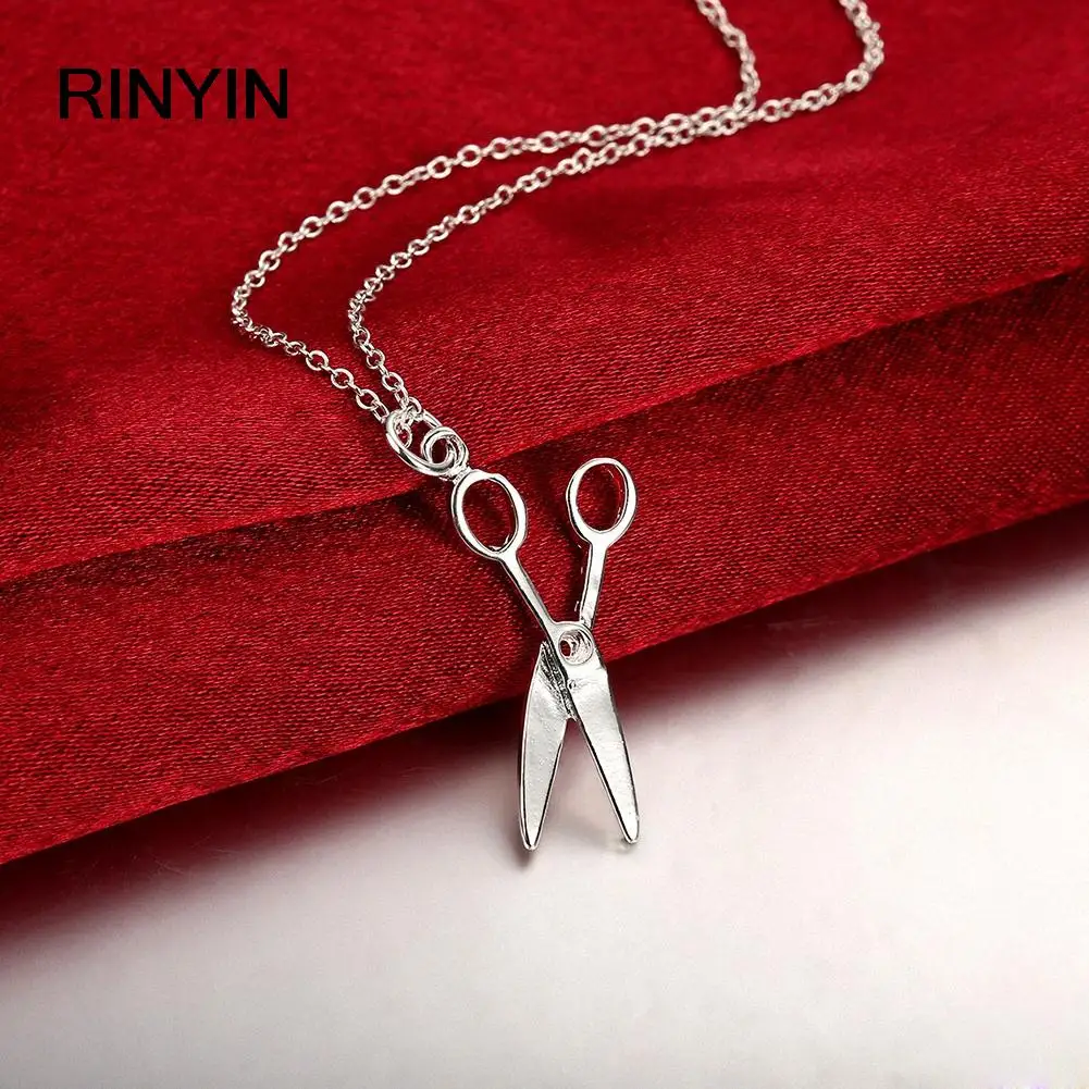 Plated Silver Fashion Jewelry Pendant Necklace, Plated Silver Necklace Scissors Pendant Necklace KDP102 dqgm muwp