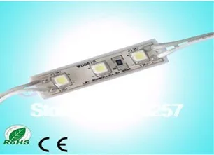 

100pcs/lot DC12V waterproof 3pcs 3528 SMD led module 45*12*7mm white/warm white/red/green/blue/yellow