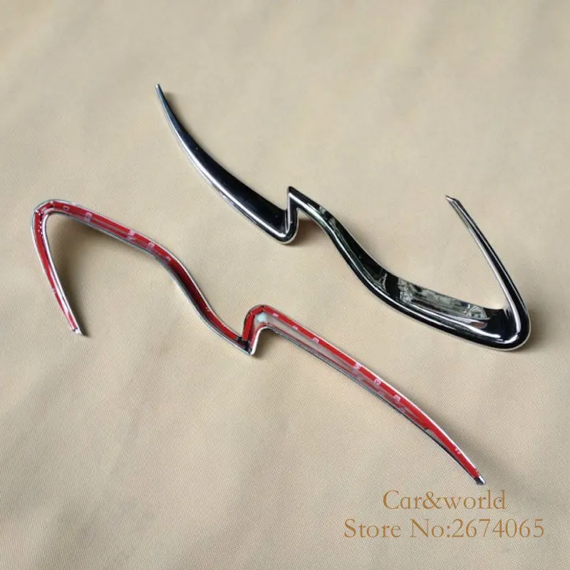 ABS Chrome For 2014 2015 2016 Peugeot 2008 HeadLights Eyebrows Cover Trim Front Head Light Decoration Car styling Accessories