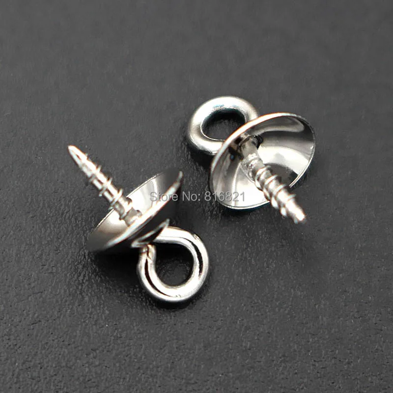 

100 шт., фурнитура для ювелирных изделий своими руками, винт с жемчугом из нержавеющей стали, штифт с проушиной, винт с залог, подвеска, гладкая крышка 4, 5, 6, 8 мм для вас на выбор