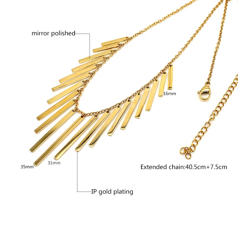 Trendy Gold Color Bohemia Women Water Drop Wide Stainless Steel Pendant Nacklaces With a Muti-Purpose 1 PCS for Free Shipping