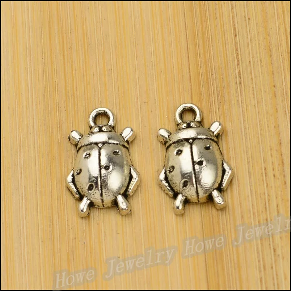 

wholesale 120PCS New Beetle pendant Tibetan silver fits for European vintage 3D Charm Bracelet DIY jewelry findings