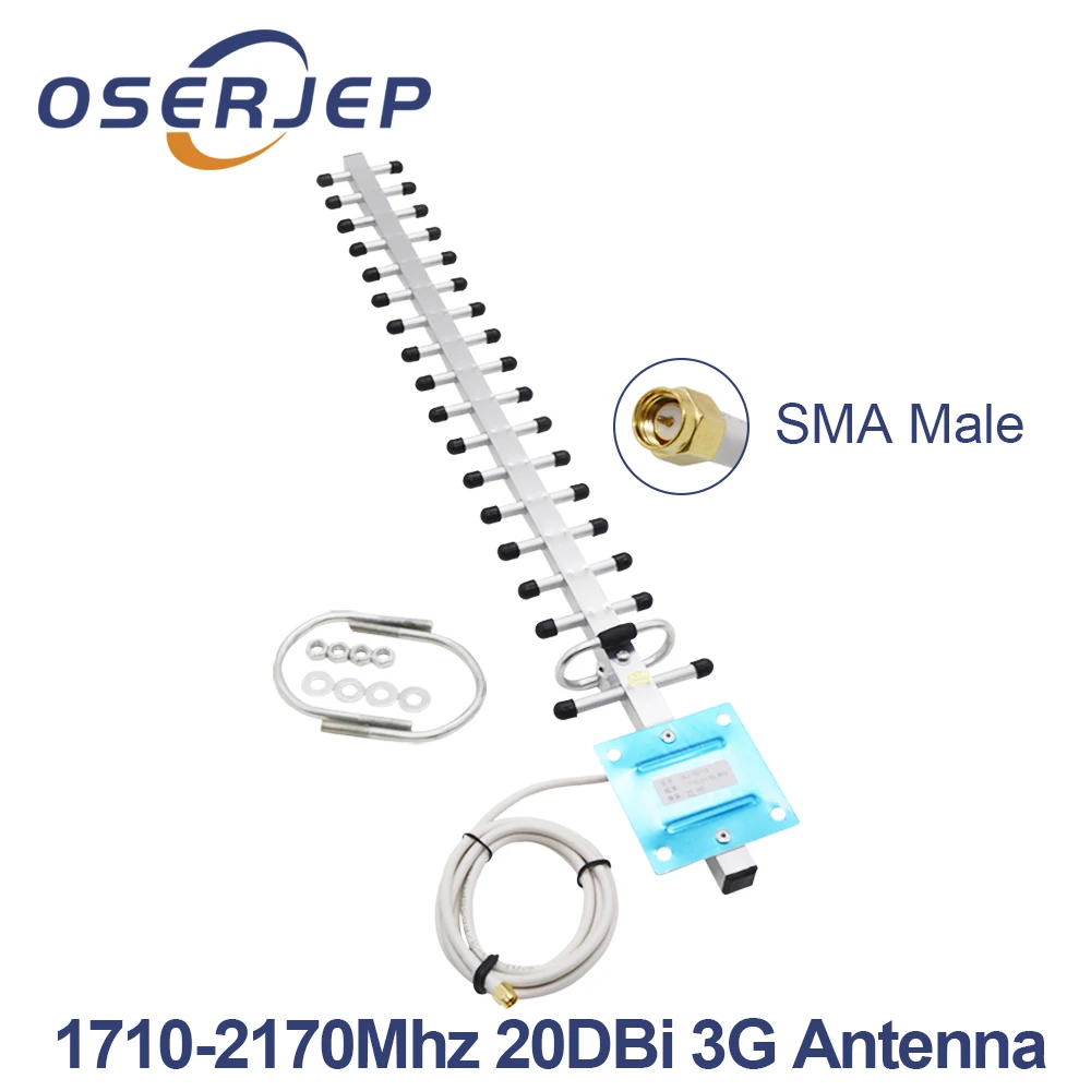 3g 4g 20dbi Antenna 3g Yagi Antenna 3g Outdoor Antenna 4g Lte External Antenna Sma Male 1.5m Cable For Signal Repeater Booster