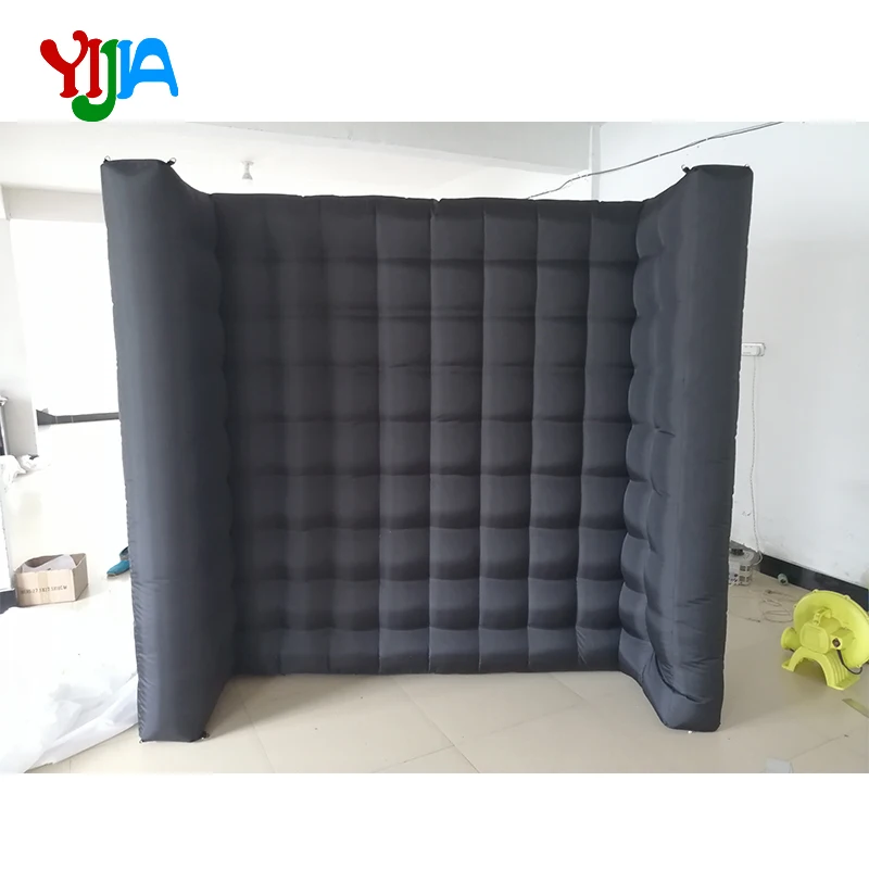 Tutto Nero Gonfiabile Photo Booth Scenografia Del Basamento Della Parete-Senza Luci Da Parete con Interno Aria Ventilatore per il Partito Sullo Sfondo di Nozze regali