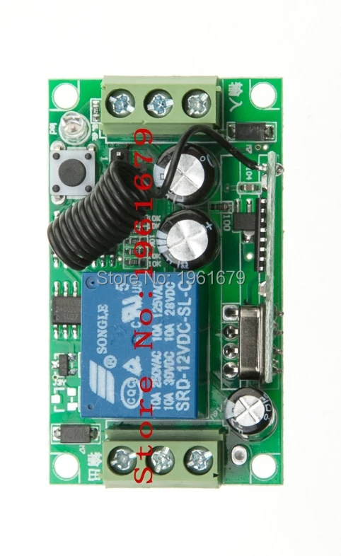 DC12V 10A 1 Channel RF Wireless Remote Control Relay Switch/Radio System 1 piece Receiver& 1  piece Transmitter