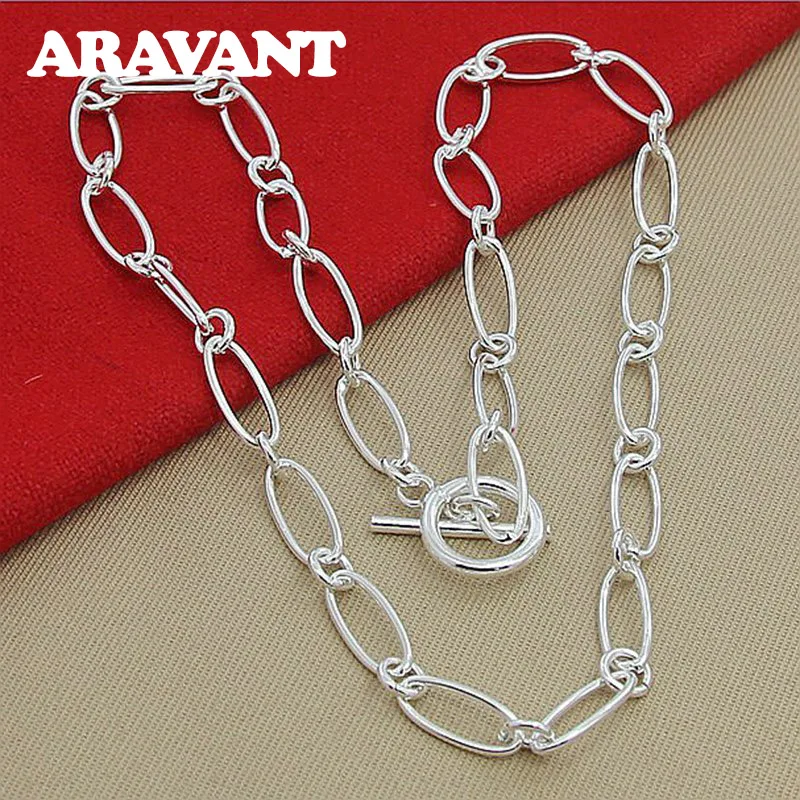 Aravant-collar de cadenas simples de plata 925 para mujer, accesorios de joyería de moda