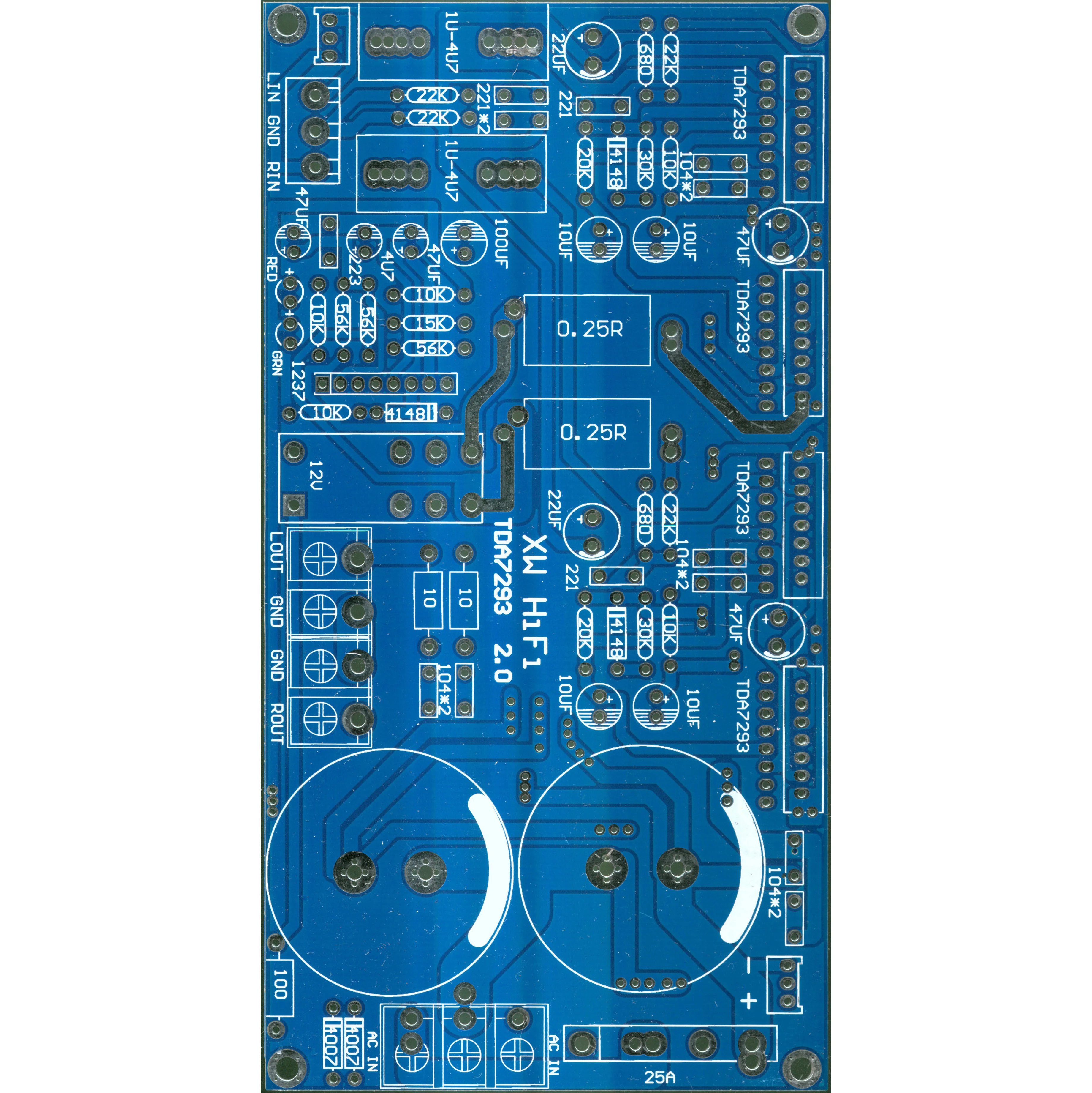 TDA7293 Power Plate Parallel Brandende 2 Kanaals 170W + 170W Pcb Lege Plaat