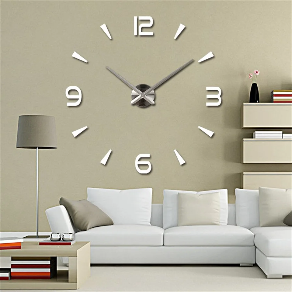 

High Quality 3D Wall Stickers Creative Fashion Living Room Clocks Large Wall Clock DIY Home Decoration Acrylic + EVA Wall Watch