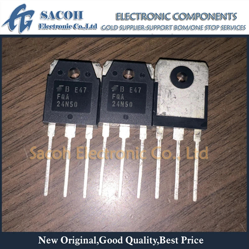 

Refurbished Original 10Pcs/Lot FQA24N50 24N50 FQA24N50F FDA24N50 FDA24N50F FHA24N50 24N50 TO-3P 24A 500V Power MOSFET Transistor