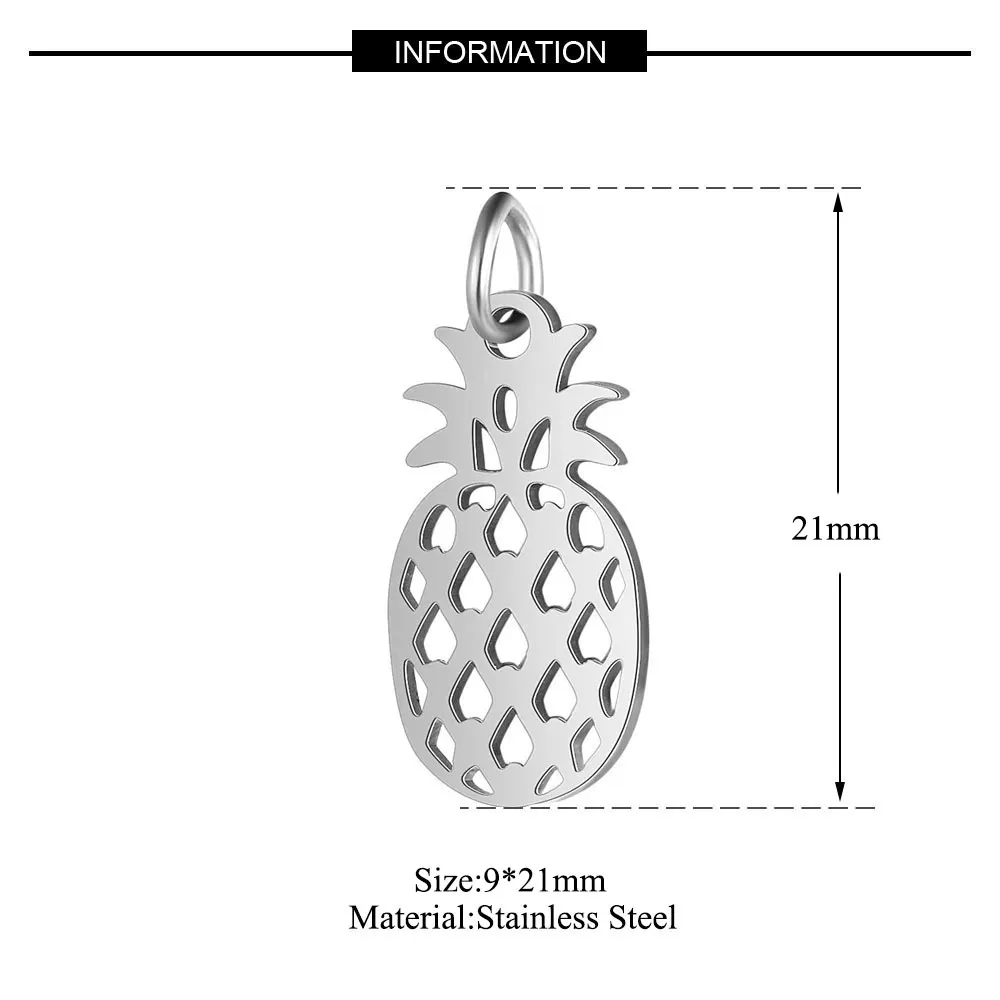 5pcs/lot 316 Stainless Steel Pineapple Charm Wholesale  Jewelry Finding Supplies DIY Pinapple Pendants for Necklace Bracelet