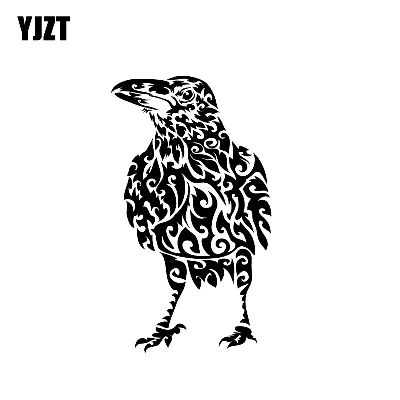 YJZT 11.5CM*20CM Personality Raven Bird Vinyl Decal Car Sticker Black/Silver Accessories C11-1055