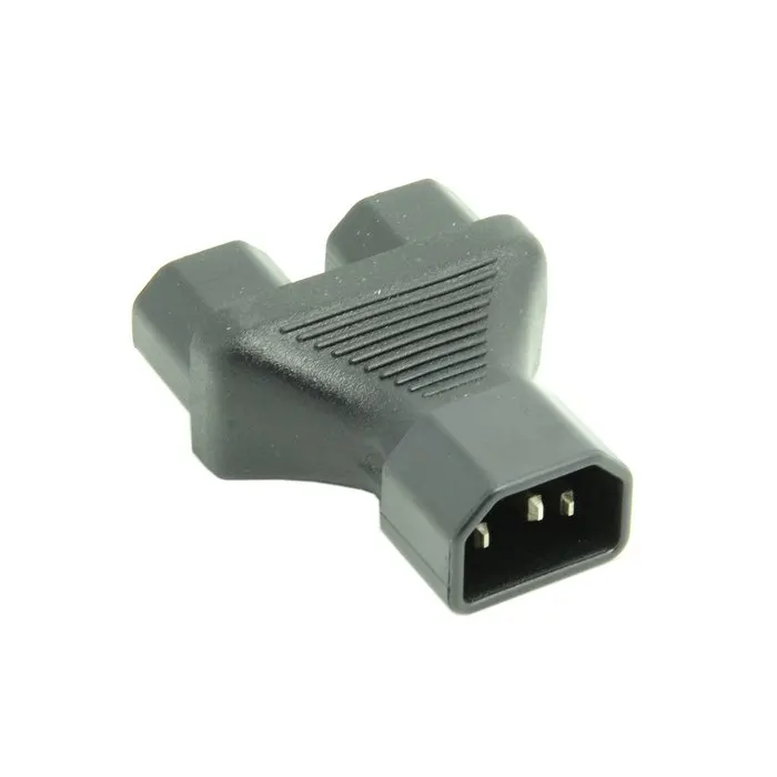 IEC320 IEC 320 C14 Male to Double C13 Female Y Type Splitter Extension Power Adapter adaptor connector