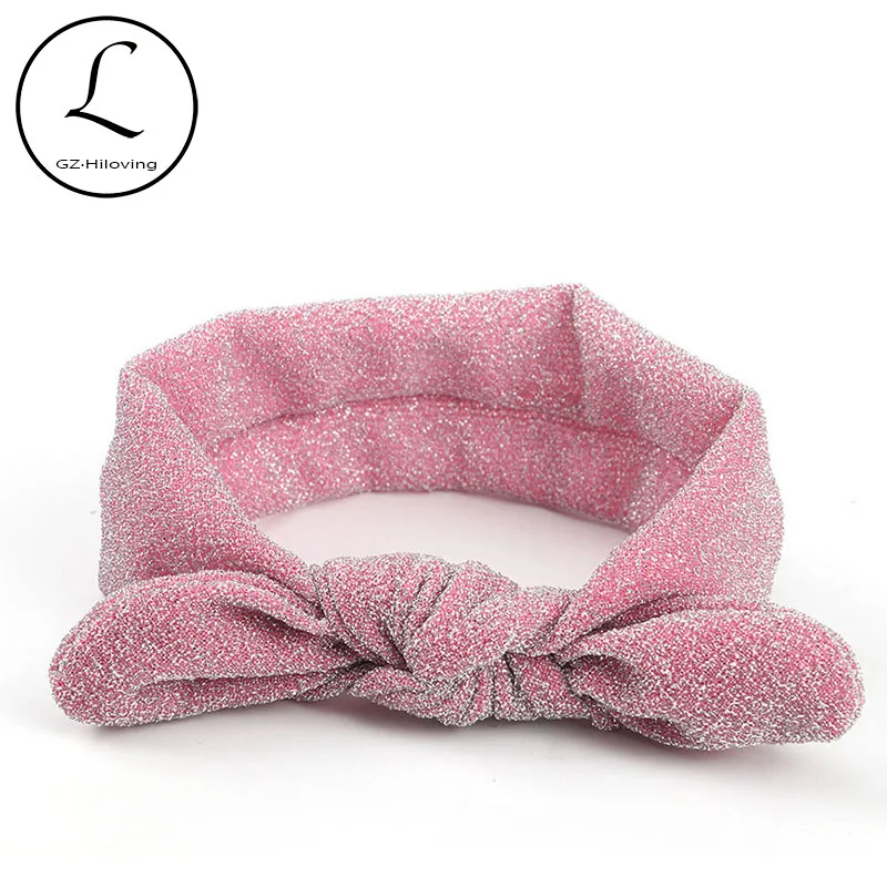 

Горячая Распродажа 2018 Новые блестящие повязки на голову с бантом в виде кролика для маленьких девочек Детские Эластичные Головные уборы для новорожденных девочек аксессуары для волос