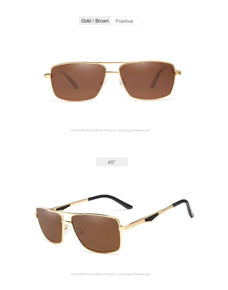 KINGSEVEN 2024 Marke Klassische Quadratische Polarisierte Sonnenbrille männer Fahren Männliche Sonnenbrille Brillen UV Blockieren Oculos N7906 – Detail 10