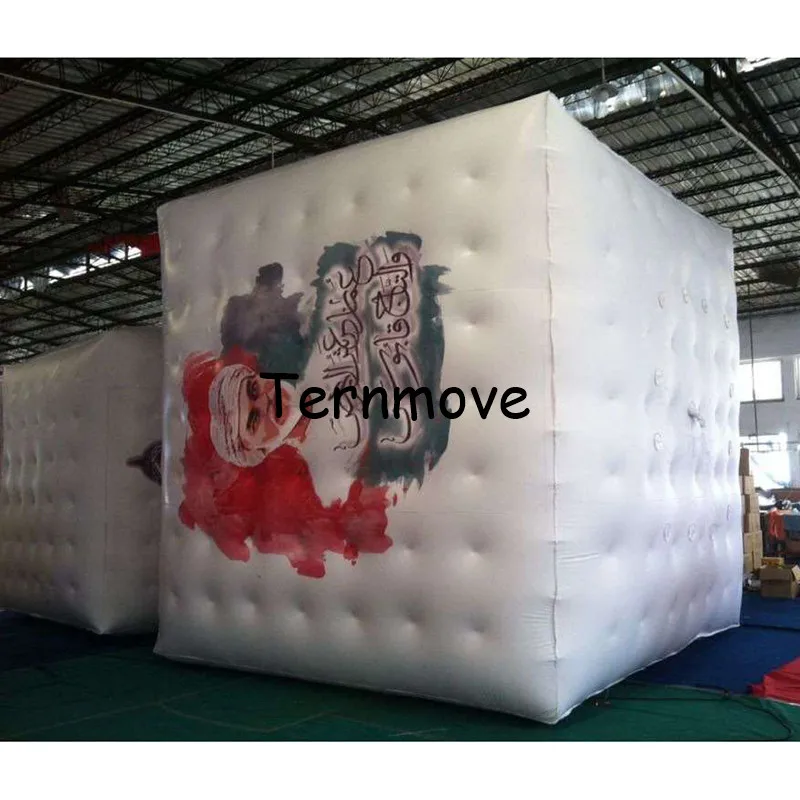 inflatable square cube advertising balloon with 4 sides Digital Printing Custom pvc Helium promotion Square Cube Balloon