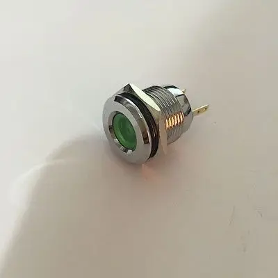 

DC 12V 16mm Thread Stainless Steel Green LED Signal Indicator Light Pilot Lamp