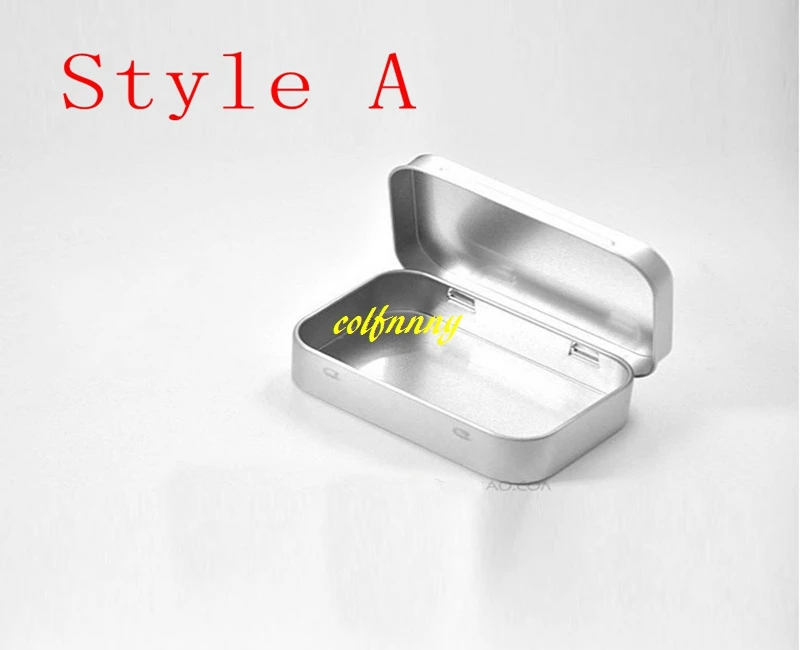 200pcs/lot Fast shipping 9.5x6x2.1cm Plain silver Tin box Rectangle tea candy business card USB storage box case