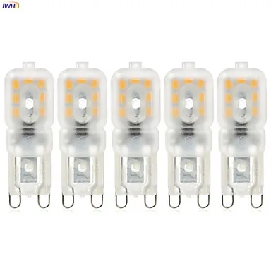 IWHD 5pcs 2W G9 LED Lamp Bulb 220V 14xsmd3528 LED G9 Corn Lights Replace Halogen Chandeliers Warm White White 110v-220v