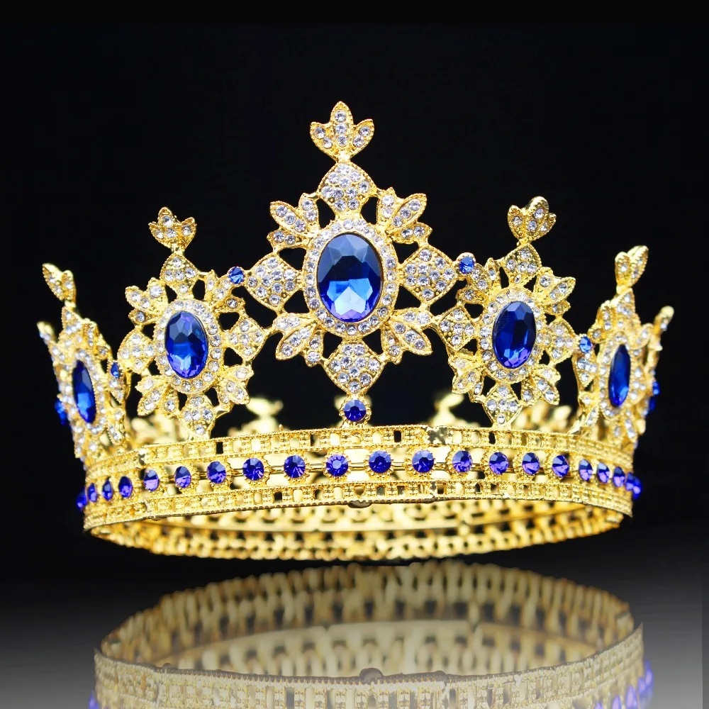 Crystal Queen Bridal Crown For Women Luxury Full Circle Wedding Tiara Pageant Prom Headpiece Wedding Bride Hair Accessories