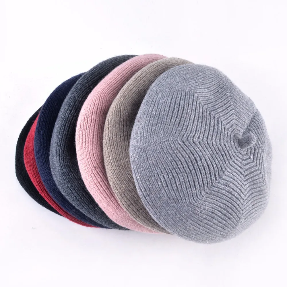 Djmsmy chapéu feminino de lã misturada, gorro planas para mulheres, de malha de lã, casual, boina feminina, chapéus de inverno para mulheres