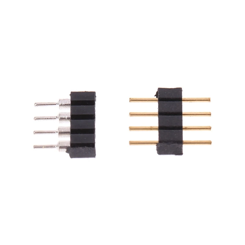 Juego de 50 unids/set de 4 pines de aguja, conector de tira LED RGB, conector macho y hembra de calidad