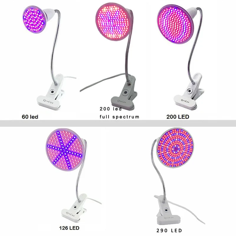 60 126 200 Led تنمو ضوء لمبة 360 حامل مصباح مرنة كليب للنباتات زهرة الخضروات تنمو داخلي الدفيئة الزراعة المائية