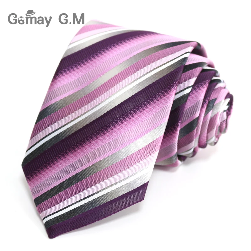 Nieuwe Mode Gestreepte stropdassen Voor mannen 7 cm breedte Classic Mens Stropdassen Voor Business Party Bruidegom Boorden polyester Microfiber Tie