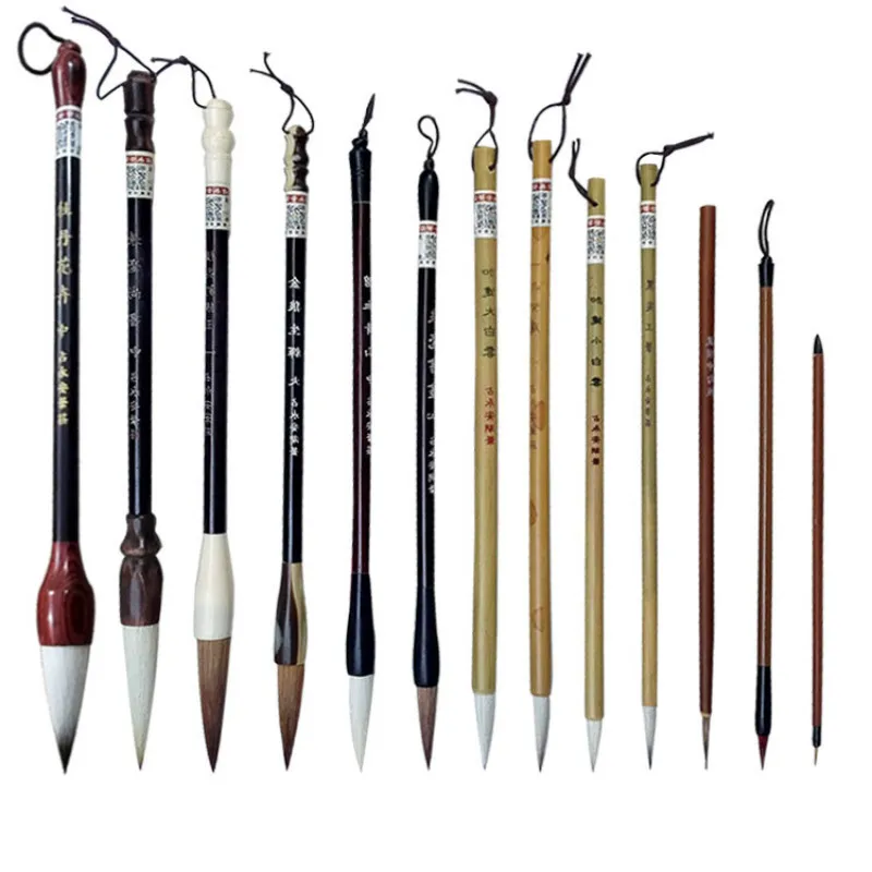 

13pcs/Set Professional Landscape Mountains Painting Calligraphy Brush Pen Large Middle Small Regular Script Writing Brushes Wolf