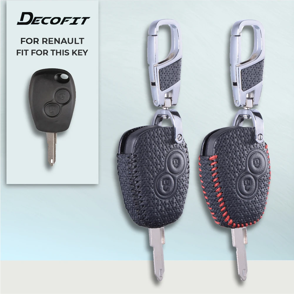 

Luxury quality Genuine Leather Key Cover for Renault Logan Espace Sandero Megane Modus Kangoo Clio Keychain Case Shell 2 buttons