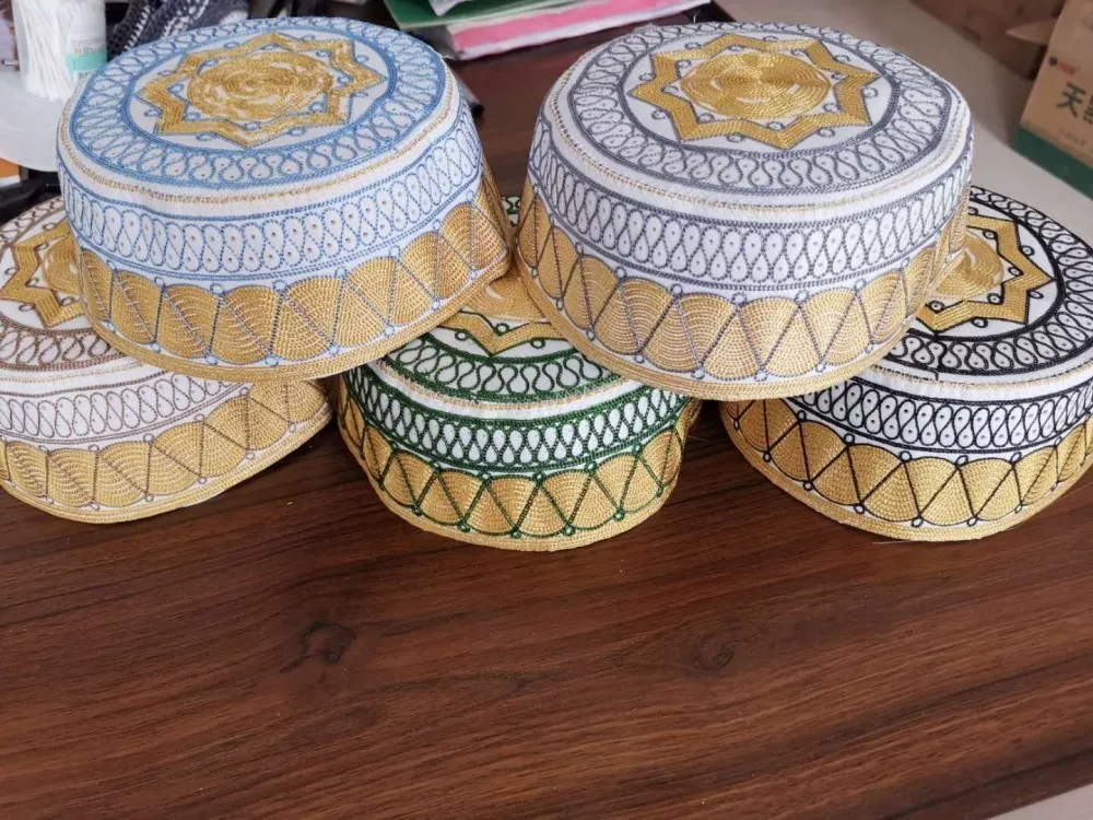 Sombreros de oración Islam árabe para hombres, Topi, Kippah africano, gorros de cabeza, musulmán, indio, sombrero judío, amarillo, Boina, nuevo