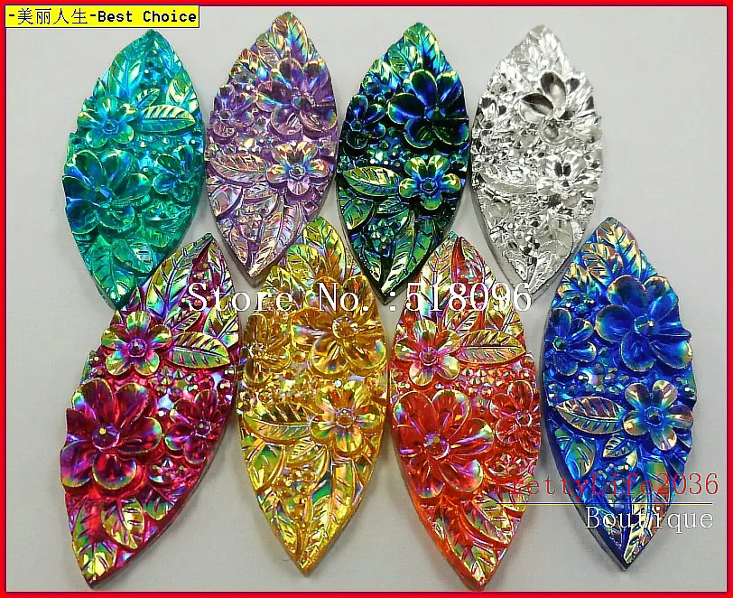 SUPER Surprise,Luxury Flower 19x48mm Mixed Colors Rhinestones Sew On Gems Stones and Crystals Strass Crystal Wedding Decoration